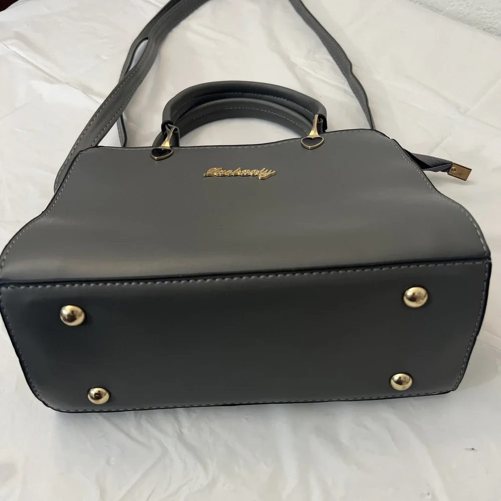 Danbaoly Handbag Shoulder Crossbody Gray Purse 9.5‎ X 7 X 4 Faux Leather Hearts